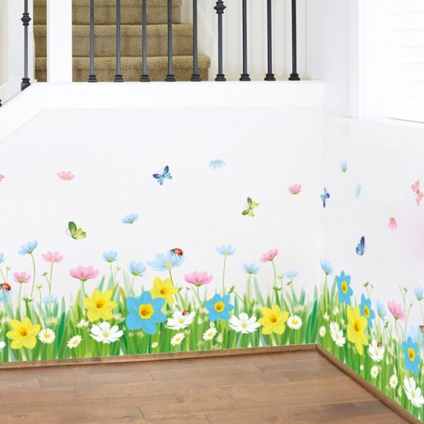 2 set(4 pieces) Grass Flowers and Butterfly Design 3D wall Stickers - Image 2