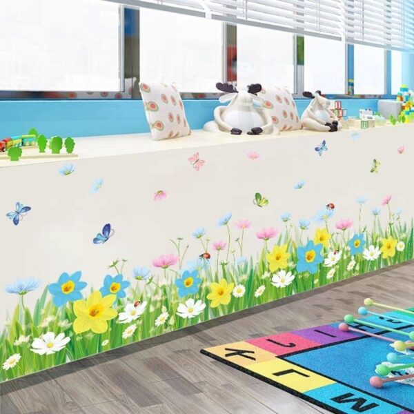 2 set(4 pieces) Grass Flowers and Butterfly Design 3D wall Stickers - Image 3