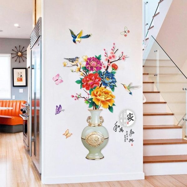 3D Vase Self Adhesive Decorative Wall sticker(Code 3A)