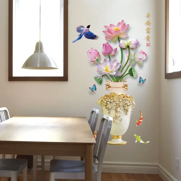 Self-Adhesive Waterproof PVC Wall Art Decoration PVC Wall Sticker Flower(Code 3D) - Image 3