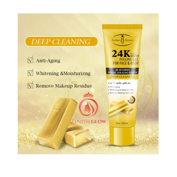 24k pure gold peeling gel for face & body 100 ML - Image 3