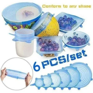 (১ সেট=৬ পিস)Silicone Food Cover Set